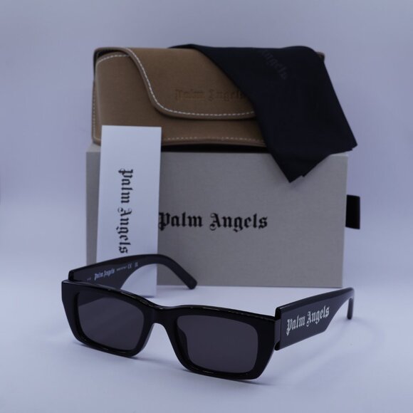 Palm Angels PERI002 PALM 1007 Rectangle Sunglasses - Black/Dark Grey - Picture 5 of 10